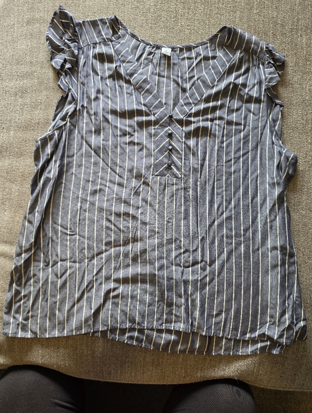 Old Navy Blue Short-Sleeve Striped Shirt